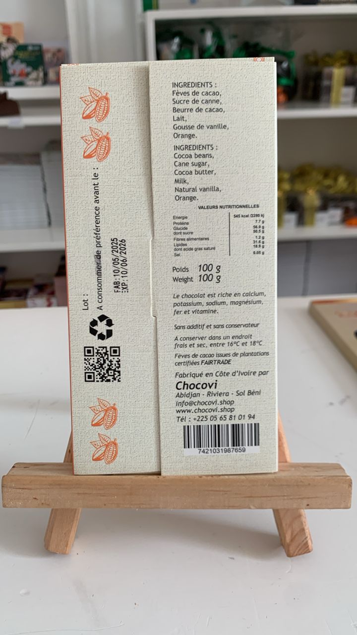 CHOCOLAT AU LAIT À L'ORANGE 45% 🍊🍫